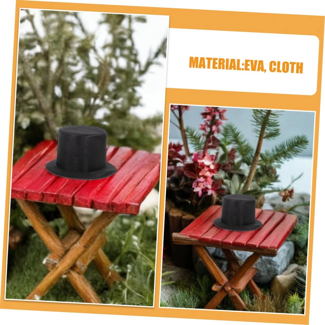 Mini Top Hats - 6 Pieces 9.00X9.00X4.50CM