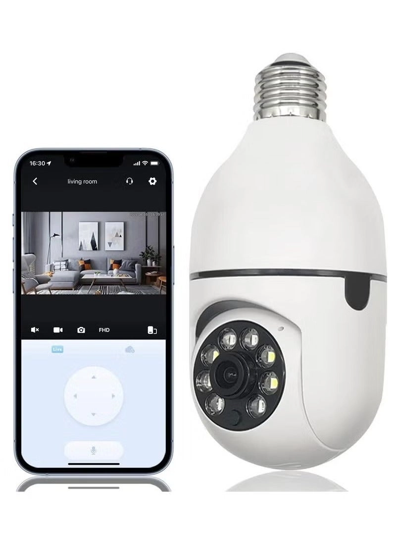 Wireless Light Bulb Security Camera 1080P