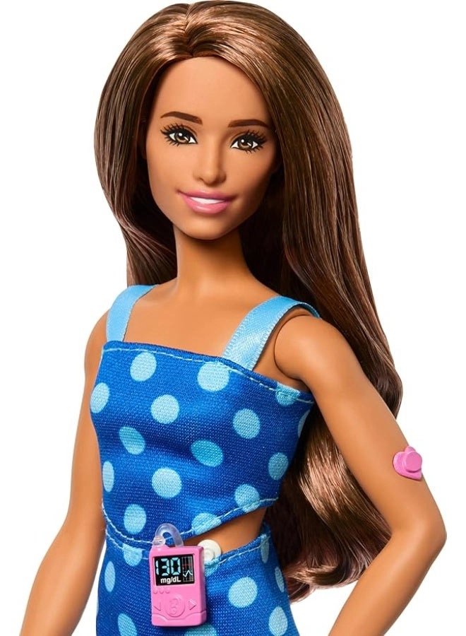 Barbie Fashionistas #242 - Type 1 Diabetes Polka Dot Outfit Ages 3+