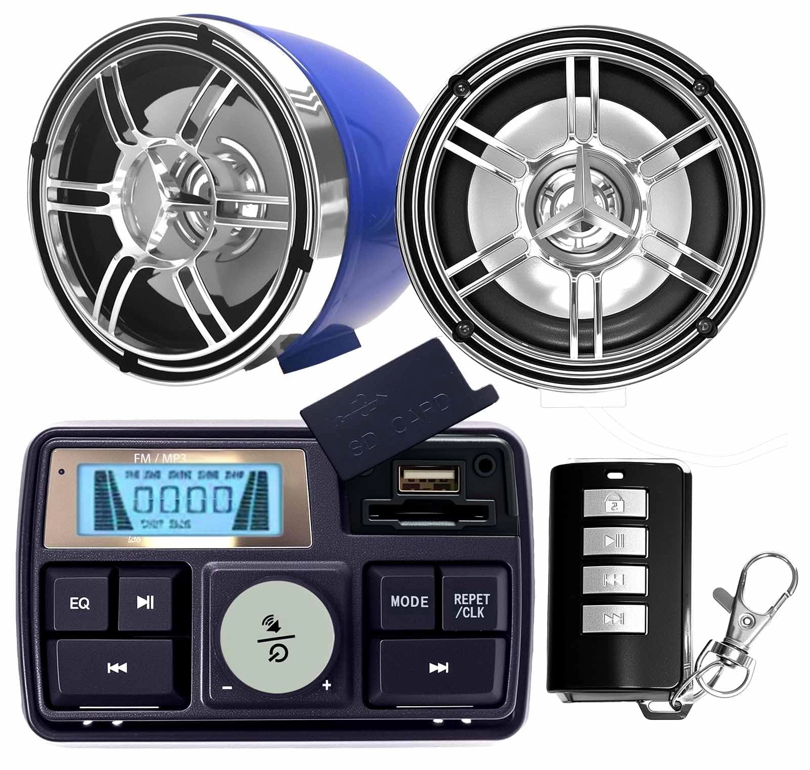 Shinnous Motorcycle Bluetooth Stereo Speakers - 3 inches 50 Watts