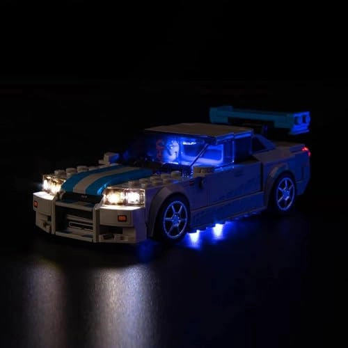 LED Light Kit for LEGO Nissan Skyline GT-R (R34) - Acrylonitrile Butadiene Styrene (ABS) Speed Champions Fast & Furious