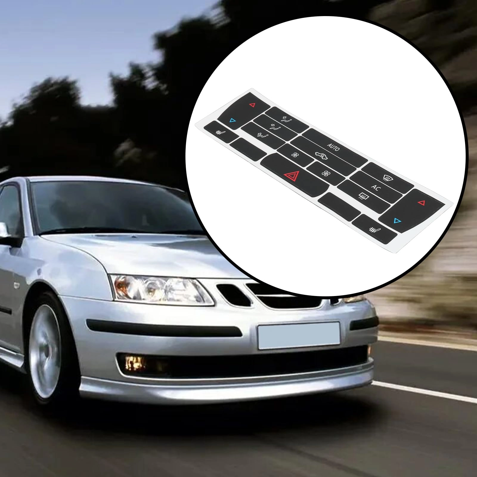 AC Control Button Stickers - SAAB 9-3 2003 to 2007