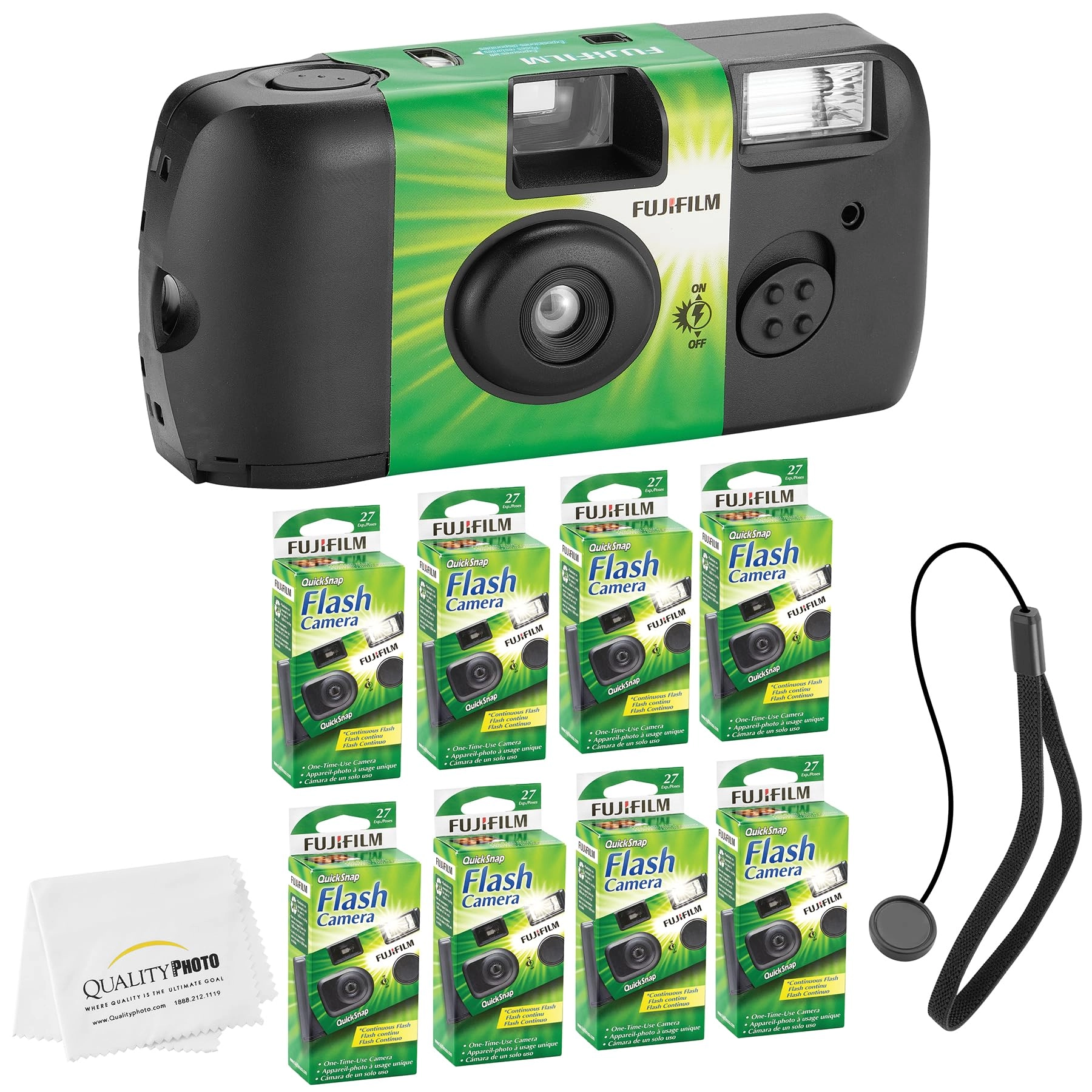 Fujifilm QuickSnap Flash 400 - 35mm + Hand Strap + Microfiber Cloth