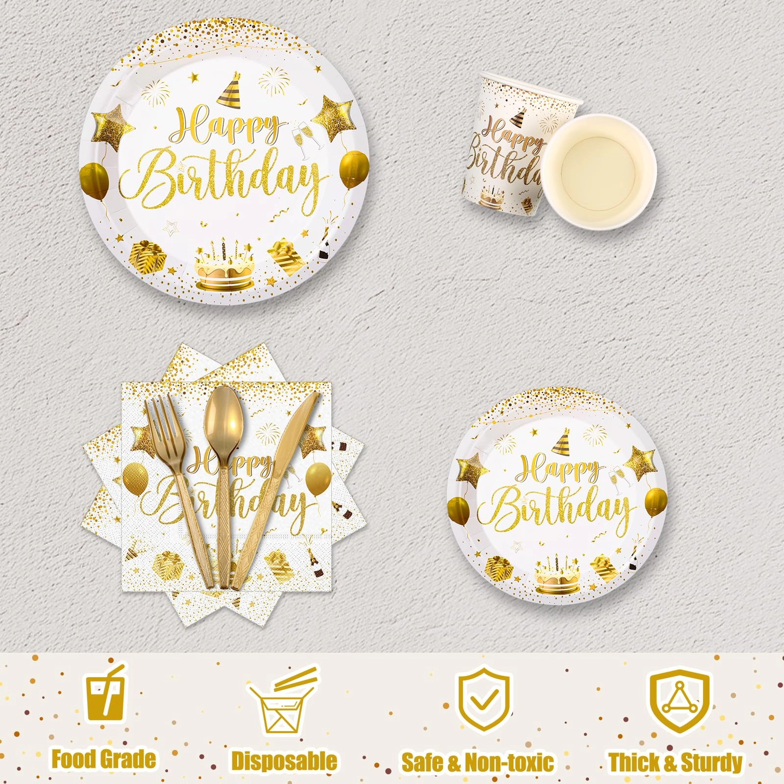171 Pcs Happy Birthday Party Supplies