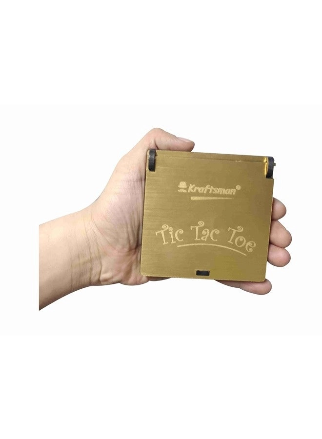 Tic Tac Toe - Wooden Mini Golden Finish