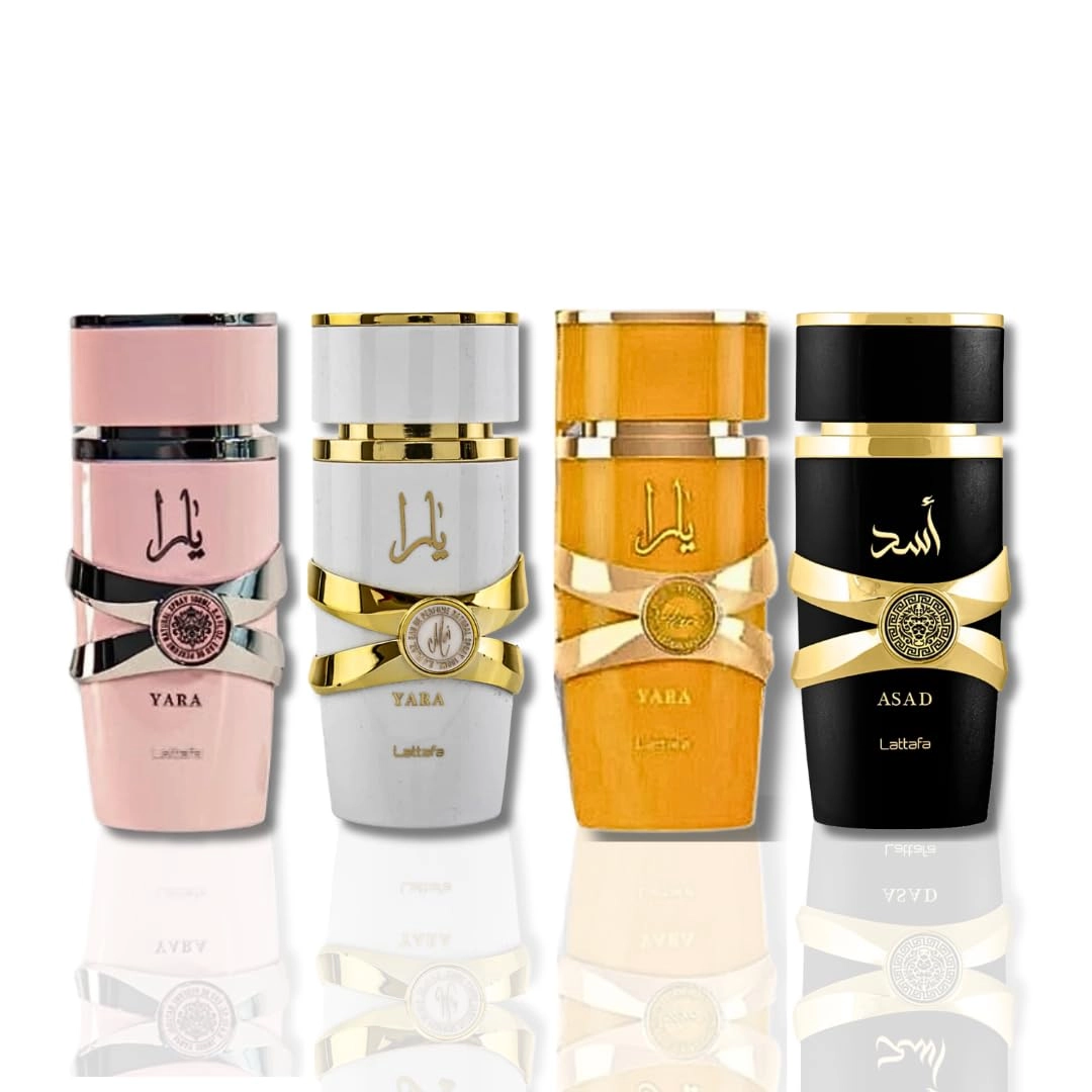 Lattafa Perfumes Yara + Yara Moi + Yara Tous + Asad - Eau De Parfum 4 Piece