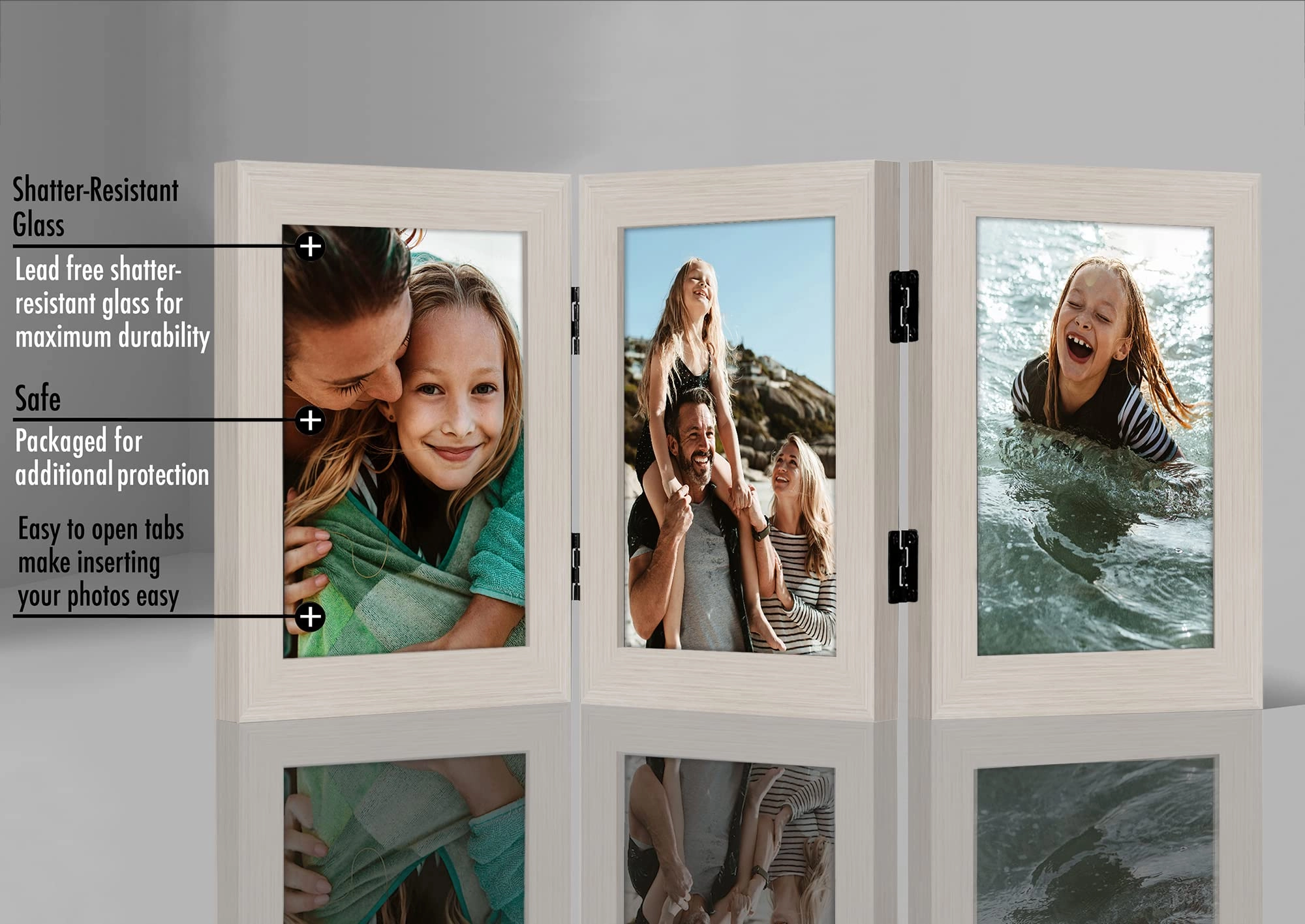 Hinged 3 Picture Frame - 5X7