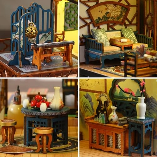 Miniature Wooden Dollhouse Furniture Kit - Creative Room 1:24