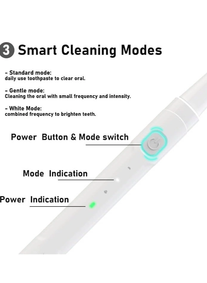 Electric Toothbrush - 2pc 3 Modes White Pack