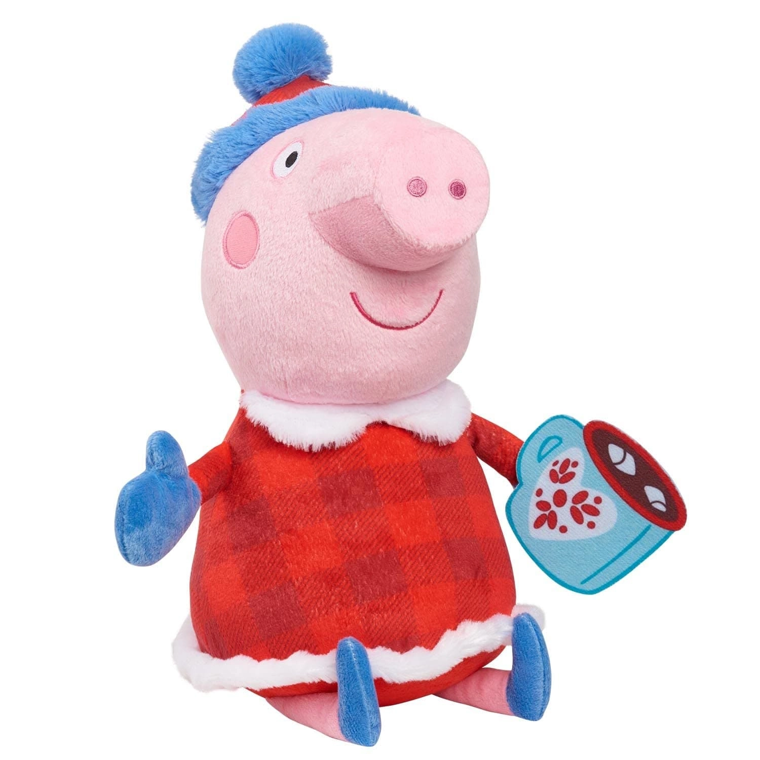 Just Play Peppa Pig - 15-inch Large Holiday Plush Red Dress Purple Hearts