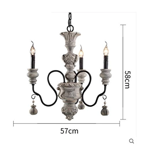 Wood Old Craft Decorative Lamps - E14 Retro gray