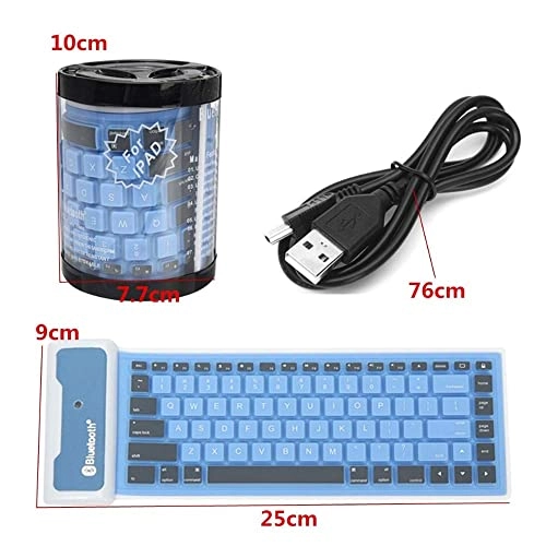 Foldable Waterproof Universal Portable Bluetooth Wireless Soft Silicone Keyboard - EN Wireless