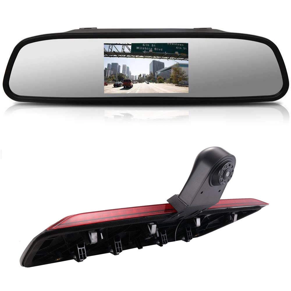 Brake Light Reversing Camera + Rear View Mirror Monitor - Night vision 628 x 586 pixels