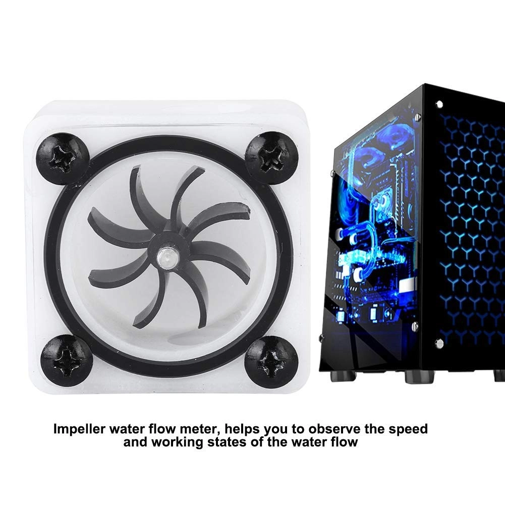 Impeller Water Meter Indicator - G1/4 Thread POM Acrylic Material 2 Way