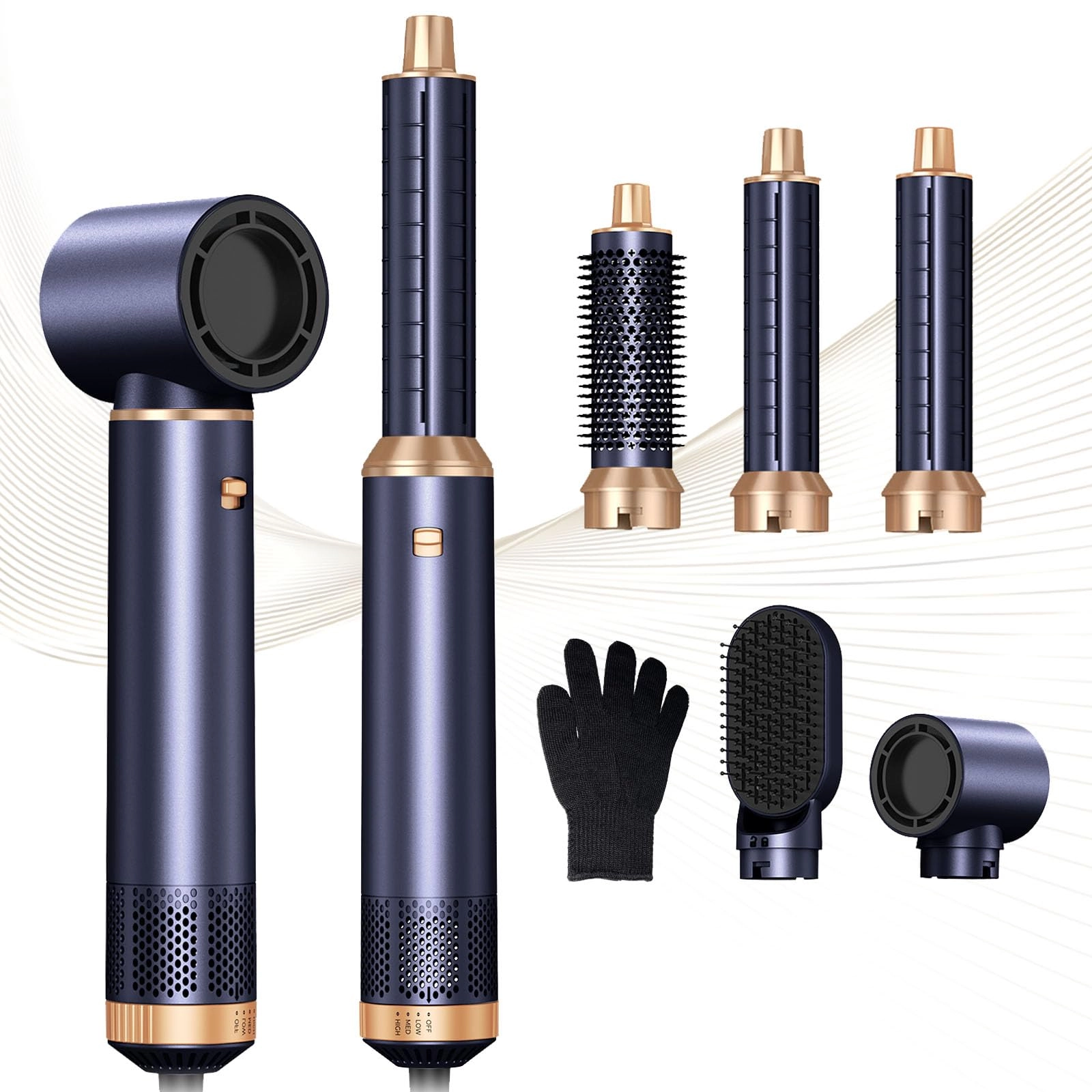 5 in 1 Blow Dryer Brush - Green Gold 800 watts