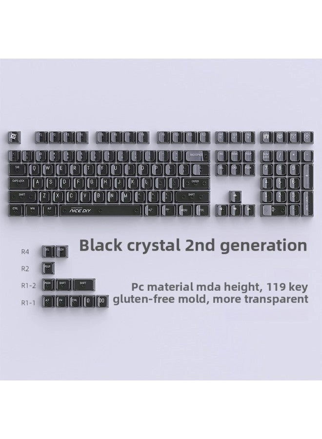 Heiji Snake Crystal Mechanical Keycap - MDA Height Small 119 Keys Crystal Blue V2