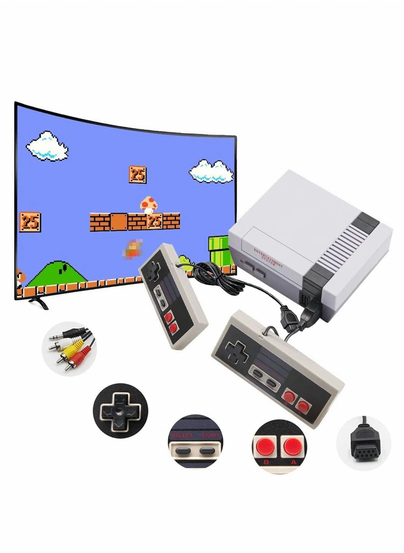 Classic Mini Retro Game Console - 620 Built-in Games 2 Controllers