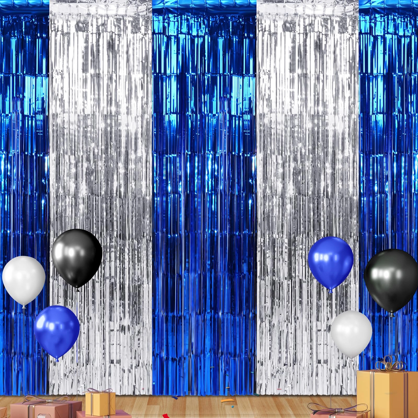 Foil Fringe Curtain - 3 Birthday Graduation Prom Wedding Pack