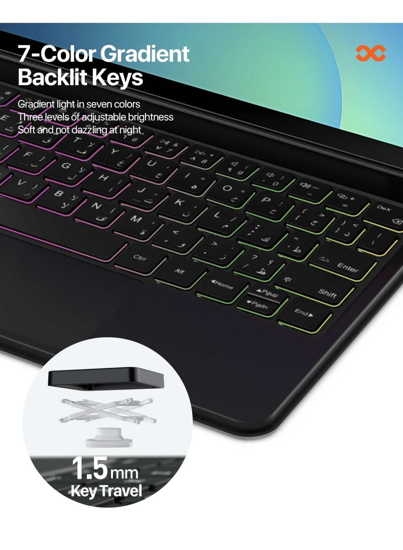 TYPIX-II - Keyboard for Samsung Galaxy Tab S10 FE Plus Black