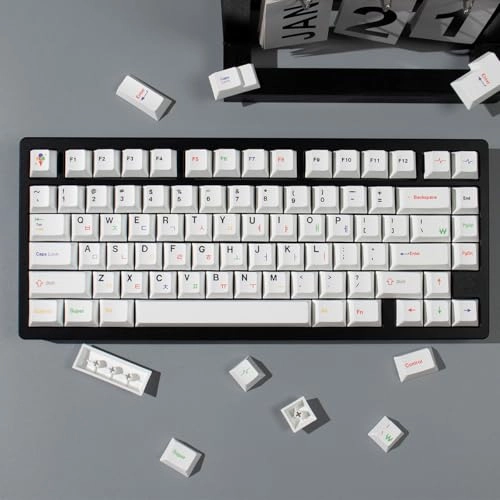 PBT Japanese Gray Keycaps - ANSI/ISO