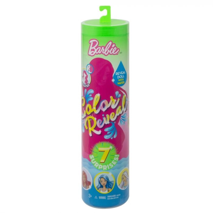 Barbie Color Reveal Glitter! Hair Swaps Doll - Glittery Blue 25 Hairstyling & Party-Themed Surprises Ages 3+