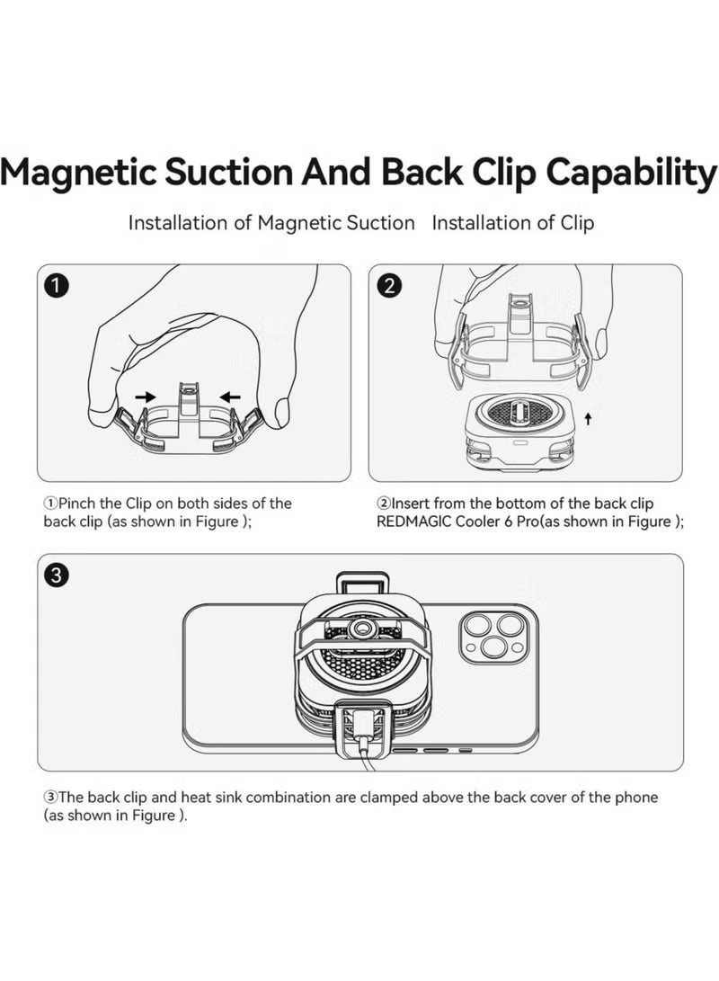 6 Pro Magnetic Phone/Tablet Cooler - 30W Ultra-Cooling 35W Mini GaN Charger Magnetic Mount