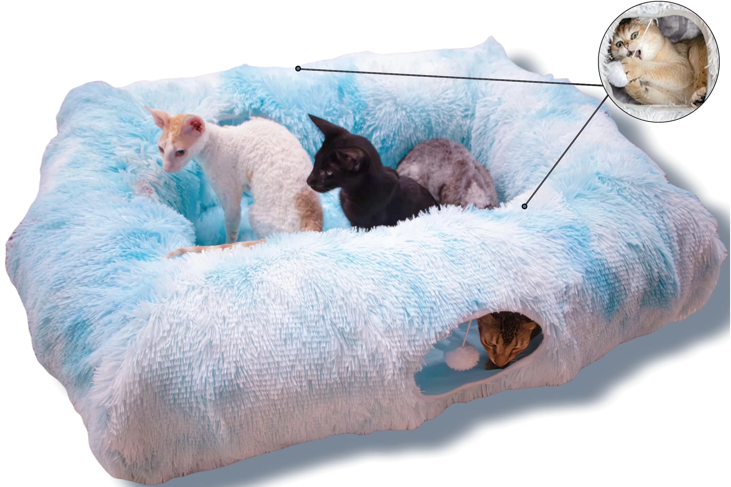 Cat Tunnel Bed - 42.5 X 33.5 inches Polyester Tulle