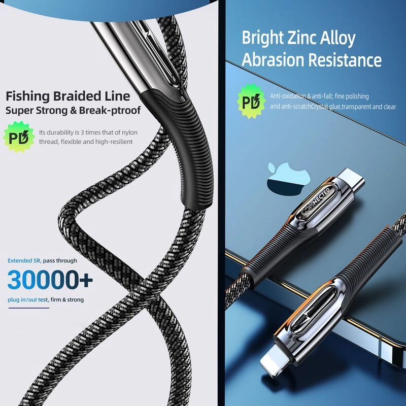 Boldy-Cl Cable 20W USB-C to Lightning 1.2m Braided