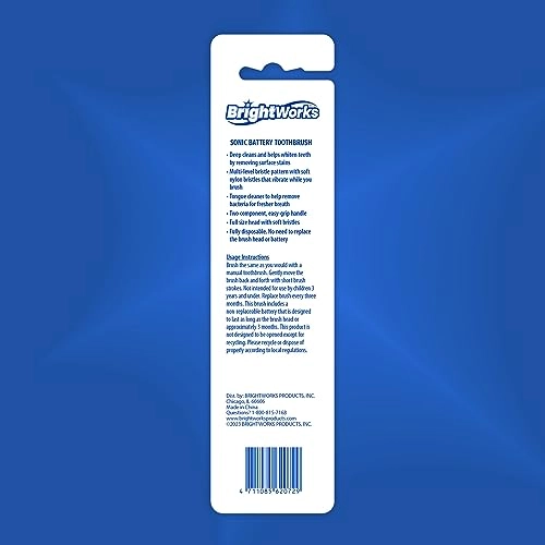 Sonic Battery Toothbrush - Soft Multi-Level Bristles Pack of 2