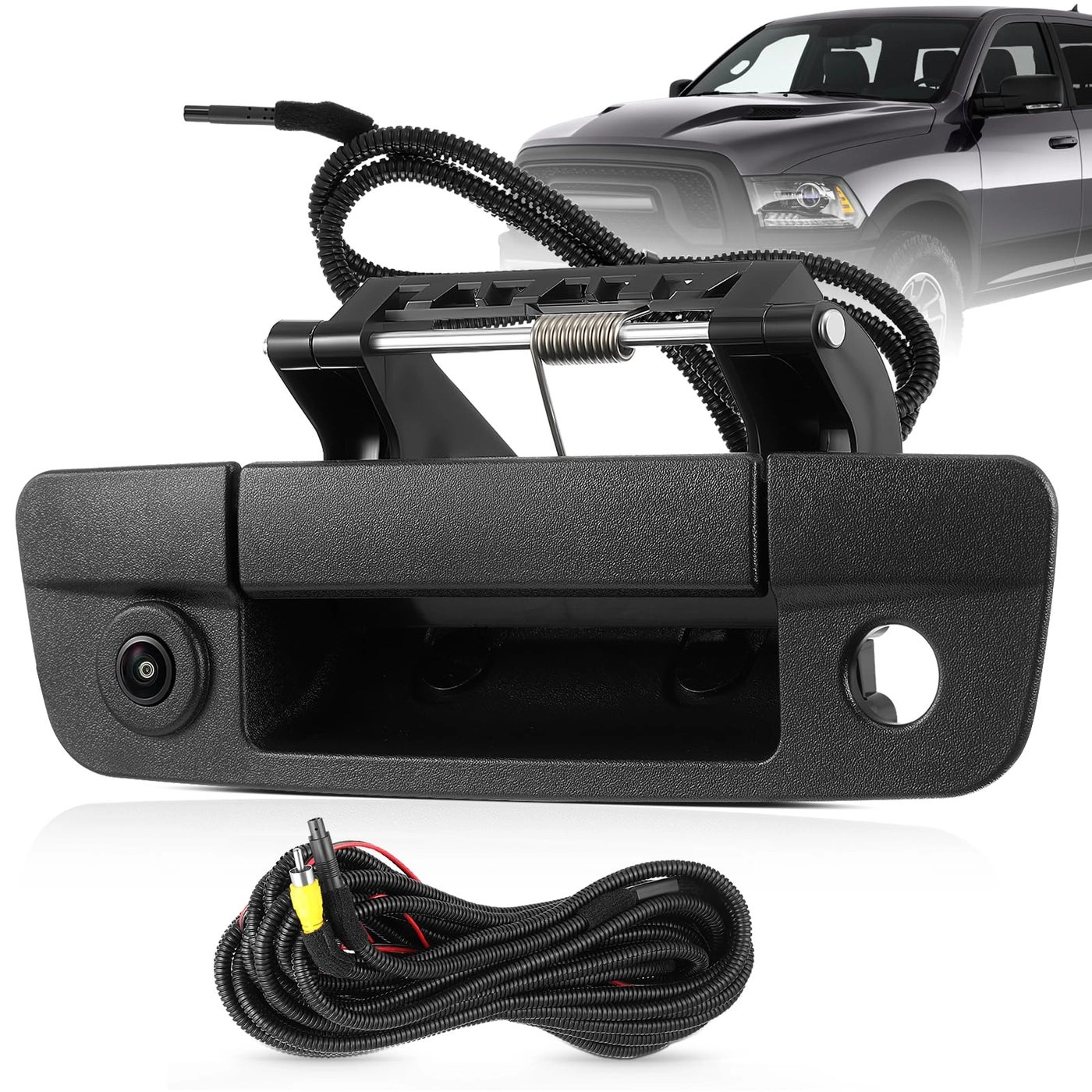 ISINSWIFT Tailgate Handle Backup Camera - Fits Dodge RAM 1500/2500/3500 2009-2017 RCA Plug