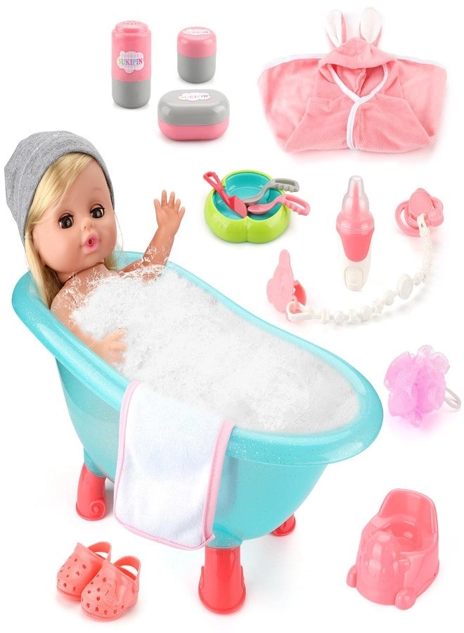 SUKIPIN Baby Doll Bath Set - Bathtub Playset Toddlers