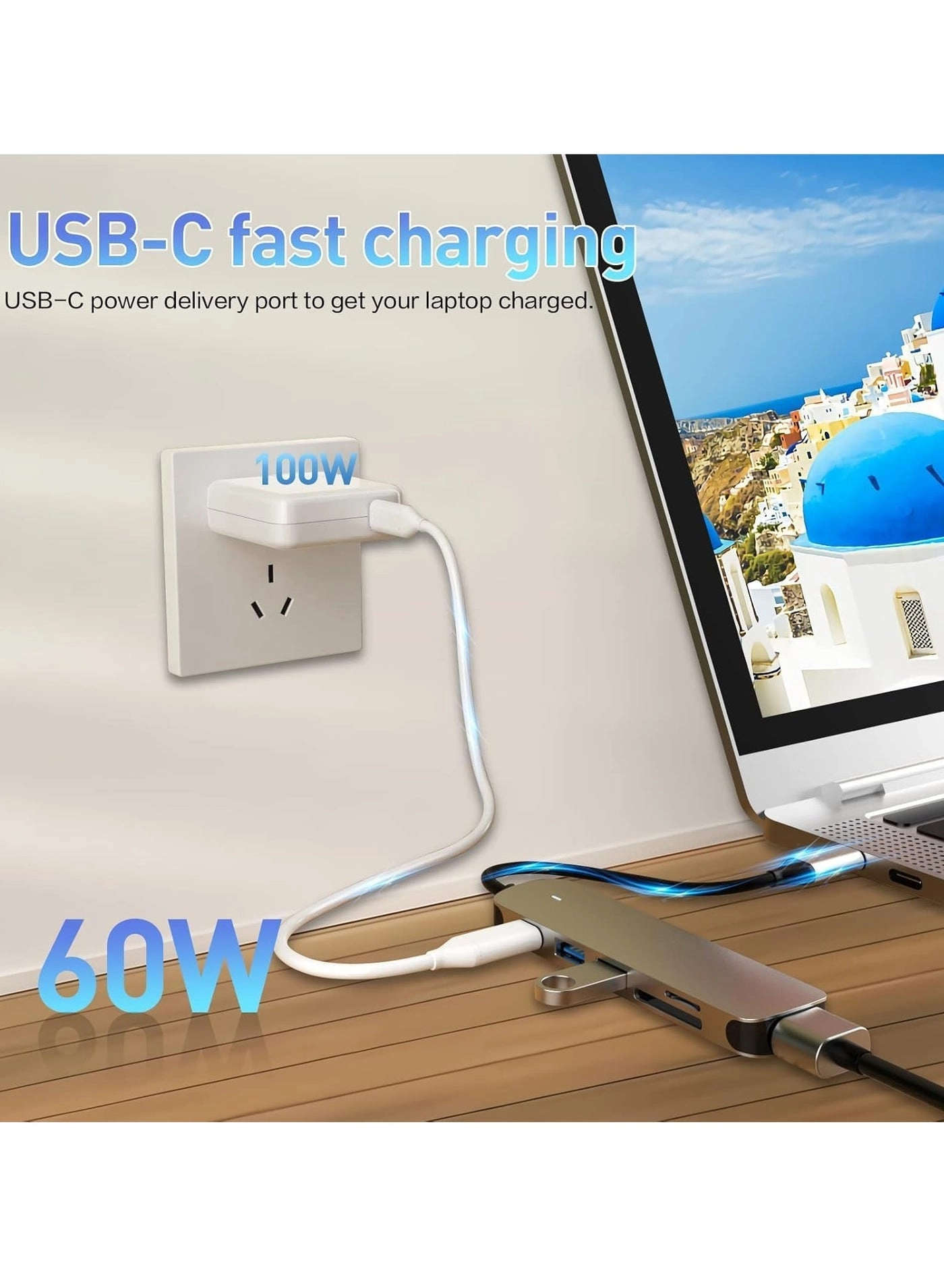 USB C Hub - 4K HDMI 2 USB 3.0 100W PD