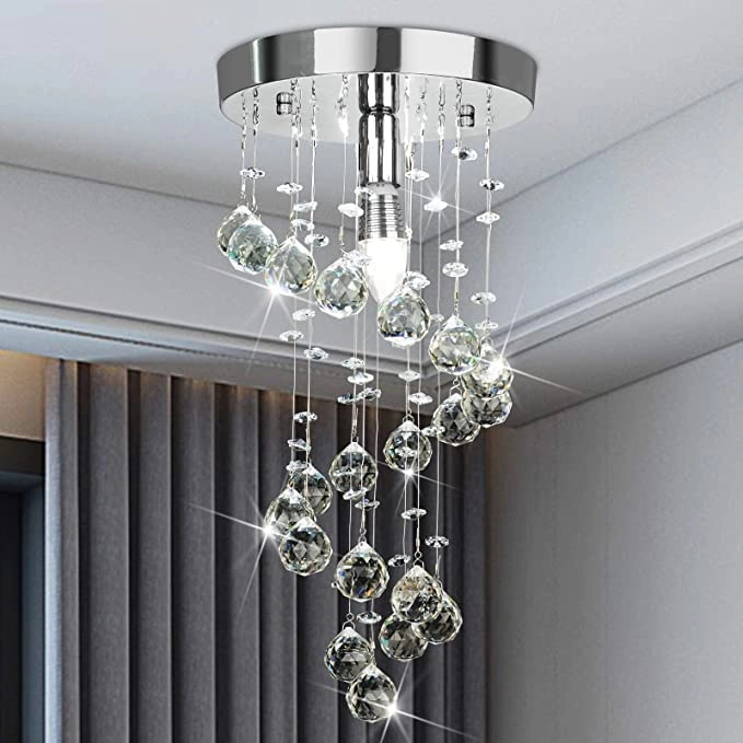 Gane-shart - ph: 6352402152 GA Crystal Glass Chandelier - 2 Foot Yellow LED
