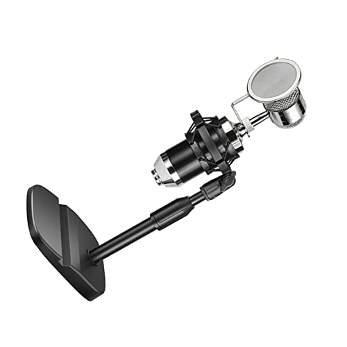 Desktop Microphone Stand - Bottle Mic Clip Adjustable Black