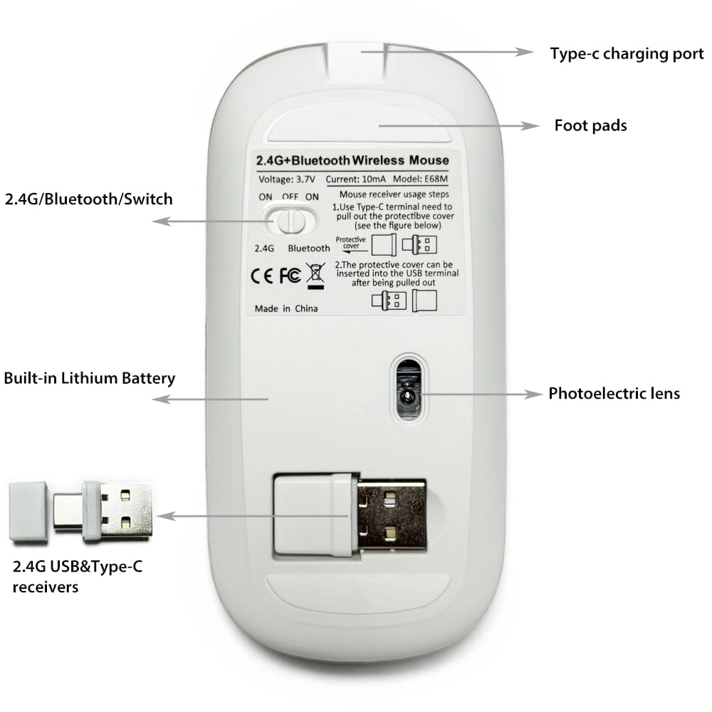 LED Rechargeable Mouse - Bluetooth