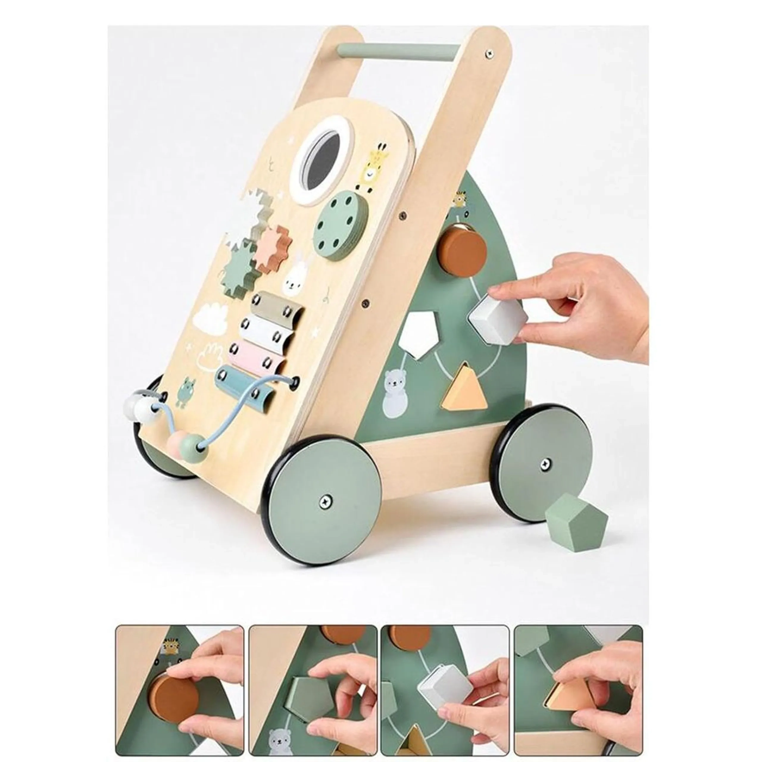 Enzo Wooden Baby Walker - 5-in-1 Activity Center