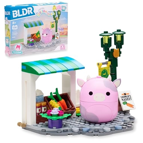 BLDR Squishmallows Pattys Farmers Market Building Set - Patty the Pink Cow 136 pcs