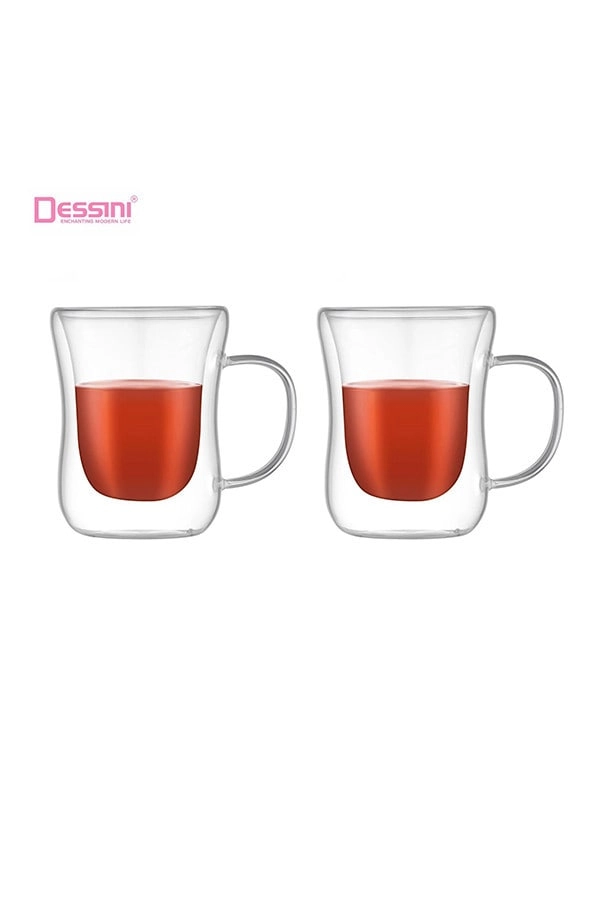 DESSINI Double Wall Glass Mug - 2 pcs - 250 ml