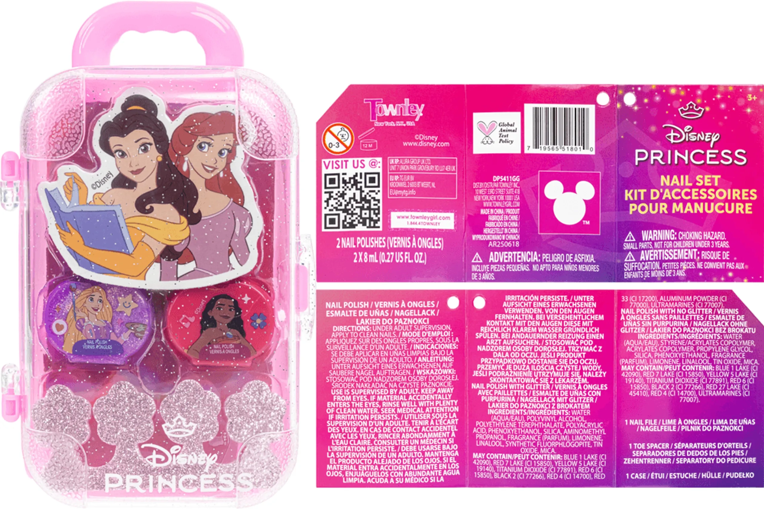 Rolling Mini Suitcase Nail Set - Disney Princess (3705-DP5411GG)