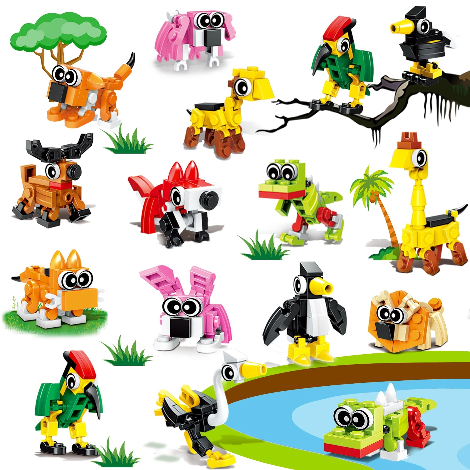 Mini Animal Building Blocks - 20pcs