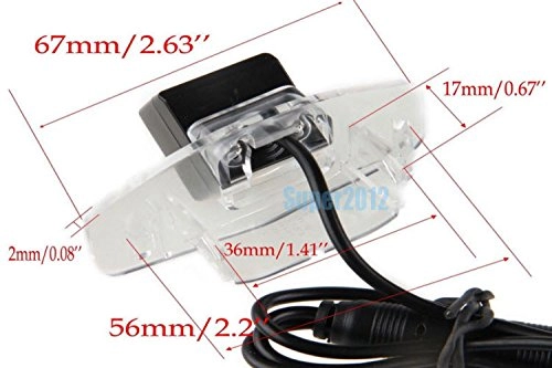 Car Rear View Camera - HD CCD Night Vision 6M RCA Video Cable PAL 656(H)x582(V)