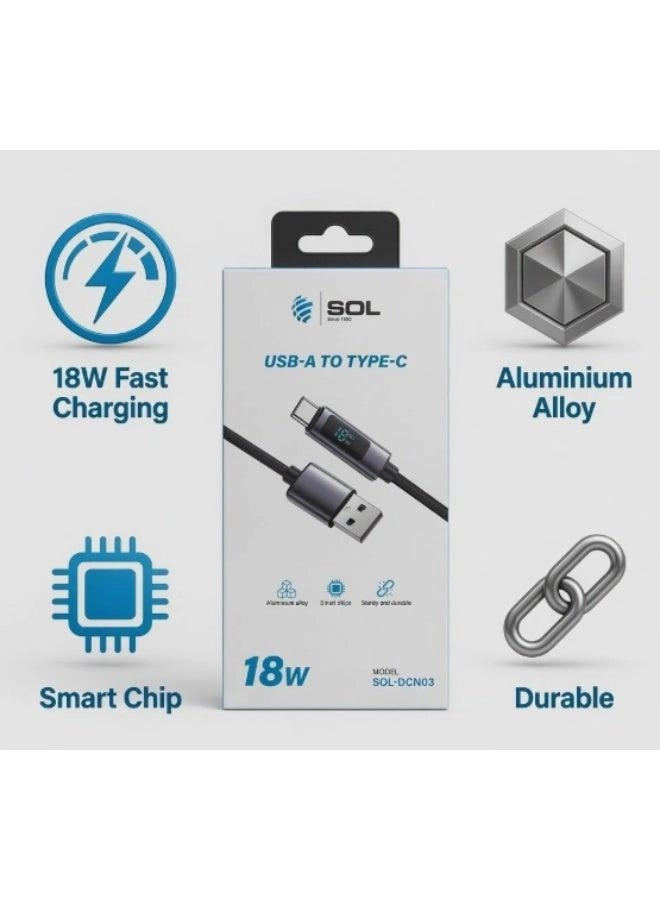 Charge Cable 18W USB-A to USB-C Alluminium Alloy