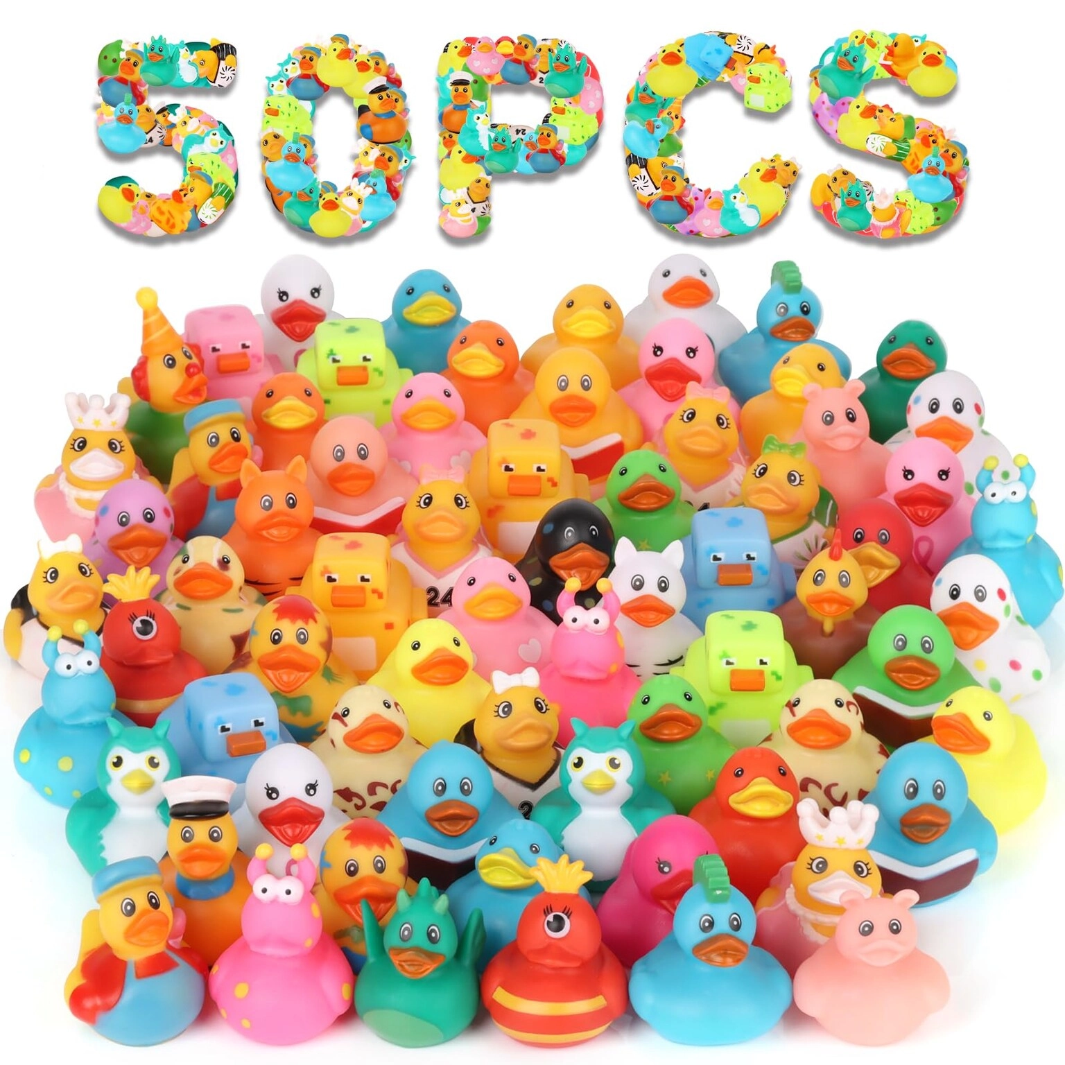 Dmsky 50 Pack Rubber Ducks - Assorted Jeep
