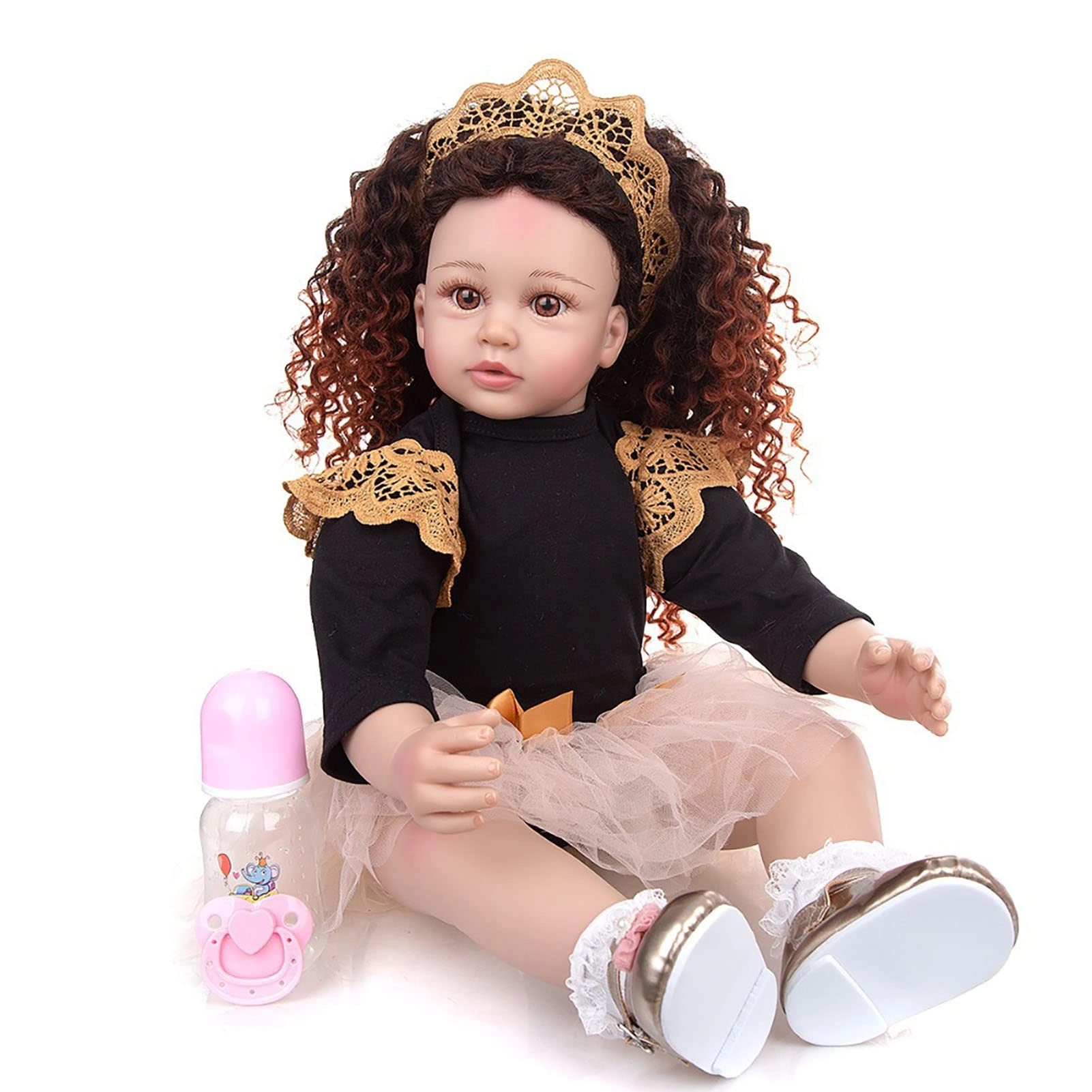 Rebirth Baby Doll - 48cm/58cm Silicone Limbs Cloth Body Panda Clothes Gift Set