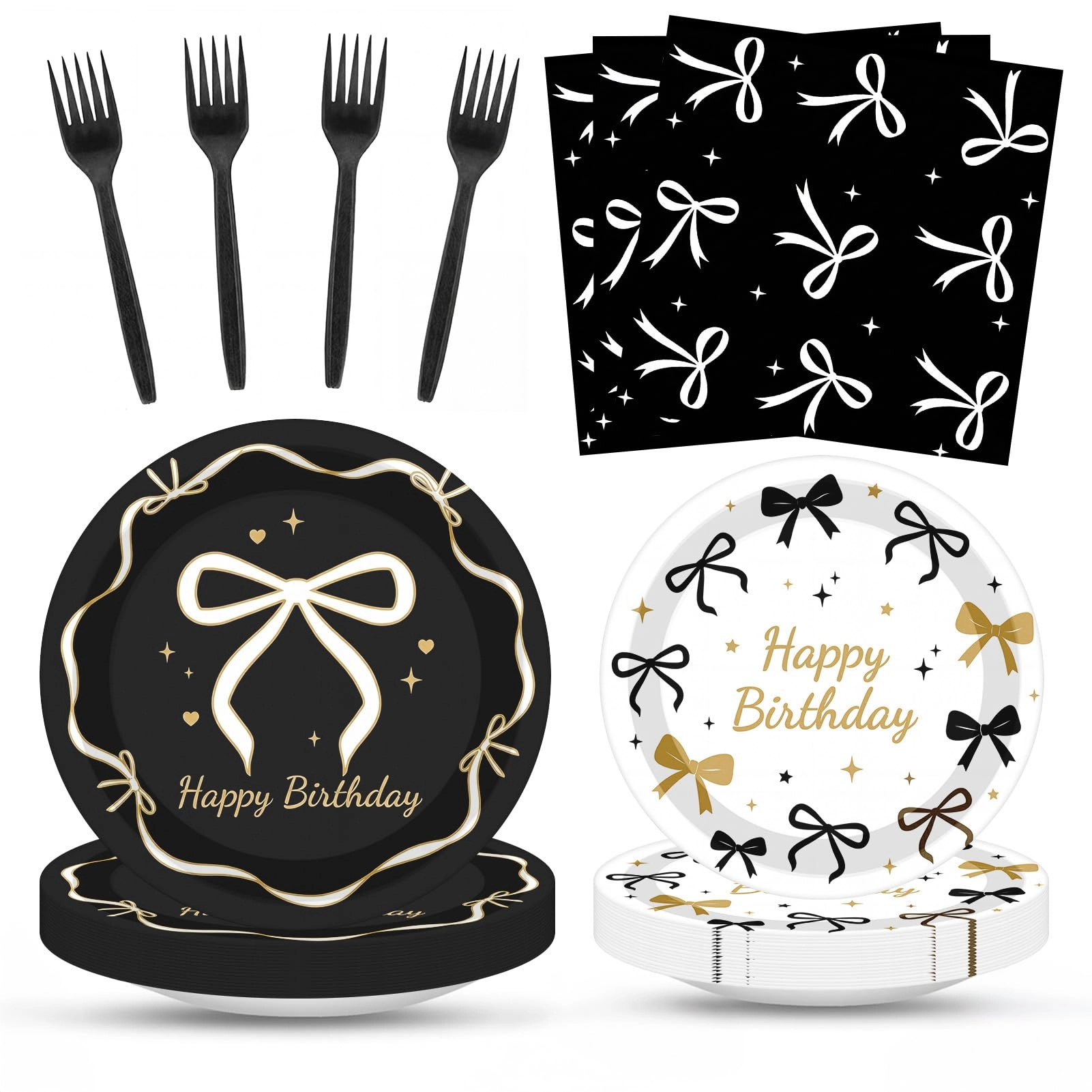 Happy Birthday Party Decorations Tableware Set - 96 Pcs