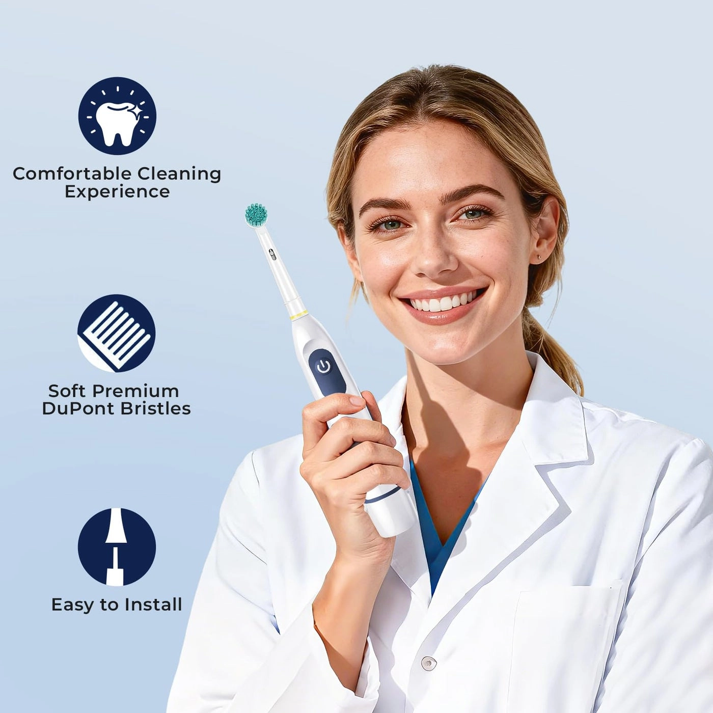 Sensitive Gum Care Replacement Toothbrush Heads - Compatible with Oral B 8 Pack Soft Bristles