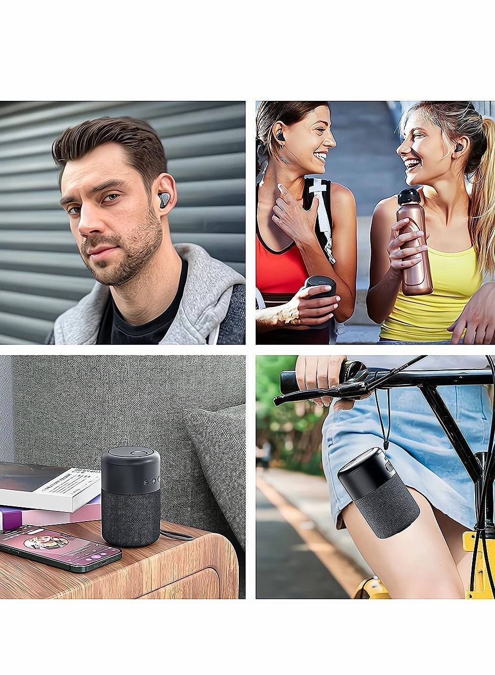 Portable Bluetooth Speakers - 2 in 1 Earbuds Subwoofer