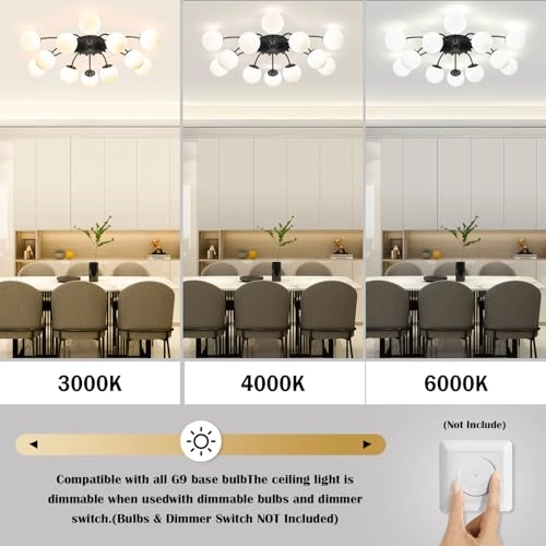 Sputnik Bubble Chandelier - 3000K/4000K/6000K Dimmable