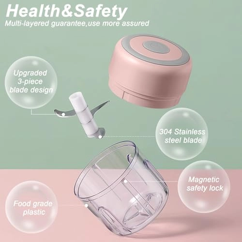 Garlic Chopper - 250 Milliliters USB Rechargeable