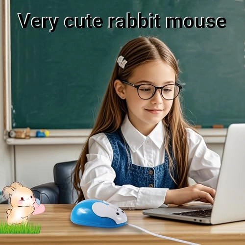 Cute Rabbit Shape Wired Mouse - USB